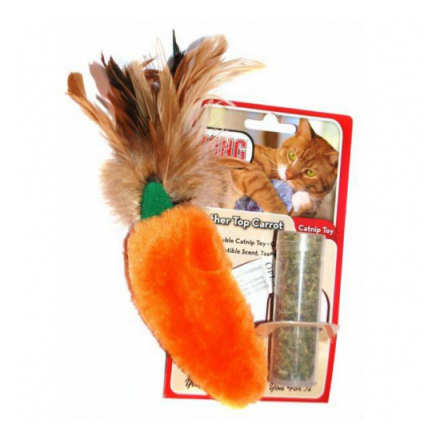 Игрушка для кошек KONG Морковь плюш с тубом кошачьей мяты 15см