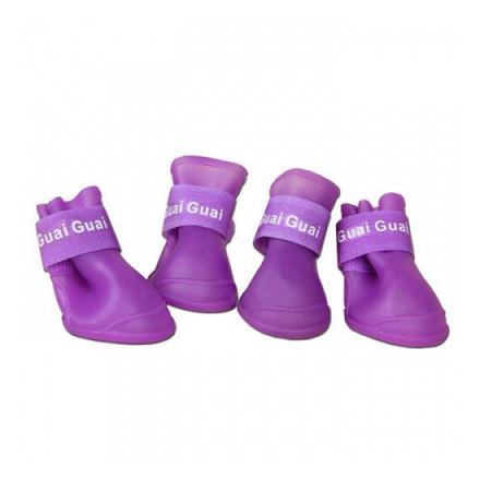 Ботинки для собак ГРЫЗЛИК АМ силиконовые фиолетовые размер S 4,3х 3,3см