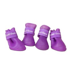 Ботинки для собак ГРЫЗЛИК АМ силиконовые фиолетовые размер M 5х 4см