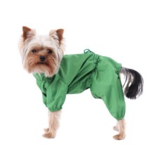 Дождевик для собак YORIKI зеленый мальчик размер S 20см