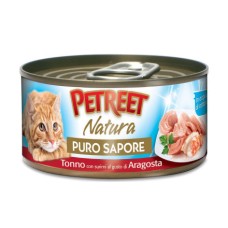 Корм для кошек PETREET кусочки тунца с сурими со вкусом лобстера в рыбном супе конс.