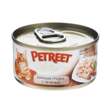 Корм для кошек PETREET Куриная грудка, печень конс.
