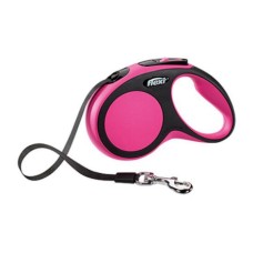 Рулетка для собак FLEXI New Comfort S (до 15 килограмм) лента 5м черный/розовый
