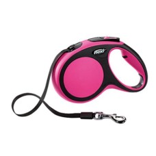 Рулетка для собак FLEXI New Comfort M (до 25кг) лента 5м черный/розовый