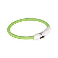 Ошейник светящийся для собак TRIXIE Мигающее кольцо USB XS–S: 35см нейлон зеленый USB