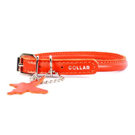 Ошейник для собак COLLAR Glamour круглый для длинношерстных собак 6мм 25-33см оранжевый