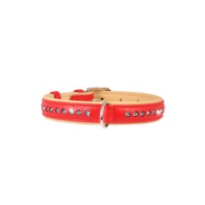 Ошейник для собак COLLAR Brilliance со стразами маленькими ширина 15мм длина 27-36см красный