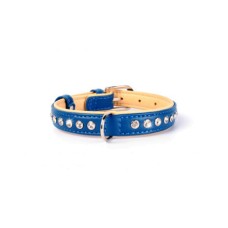 Ошейник для собак COLLAR Brilliance со стразами премиум класса ширина 25мм длина 38-49см синий