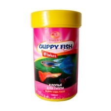 Корм для рыб AQUAV Guppy Fish Flakes Хлопья для гуппи, 100мл