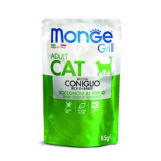Корм для кошек MONGE Cat Grill Pouch итальянский кролик пауч