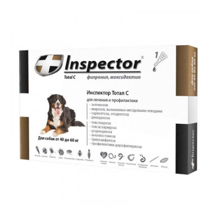 Капли для собак INSPECTOR от внешних и внутренних паразитов от 40 до