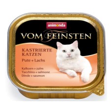 Корм для кошек ANIMONDA Vom Feinsten для кастрированных кошек индейка, лосось конс.