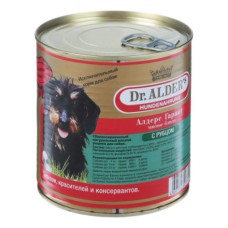 Корм для собак DR. ALDER`S Алдерс Гарант 80%рубленного мяса Рубец/Сердце конс.