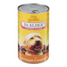 Корм для собак DR. ALDER`S Дог Гарант сочные кусочки в соусе Курица, индейка конс. 1