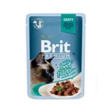 Корм для кошек BRIT Premium Cat Gravy Кусочки из филе говядины в соусе пауч