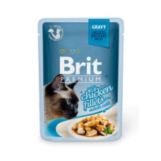 Корм для кошек BRIT Premium Cat Gravy Кусочки из куриного филе в соусе пауч