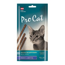 Лакомство для кошек PRO CAT Лакомые палочки лосось, форель 13,5см 5г*3шт