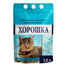 Наполнитель для кошачьего туалета ХОРОШКА силикагелевый с ароматом морского бриза 3,8л