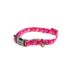Ошейник для собак GREAT&SMALL с цветочным принтом 10х200-350мм розовый