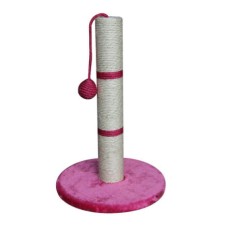 Когтеточка для кошек FOXIE Столбик с игрушкой 30x30x50см розовый