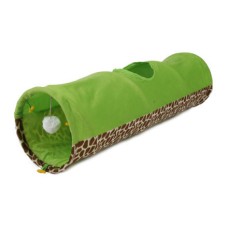 Тоннель для кошек MAJOR шуршащий зеленый с игрушкой 25х90см, полиэстер