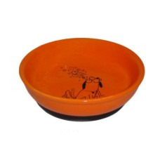 Миска для животных Foxie Собака оранжевая керамическая 15,5х4,5 см 330мл