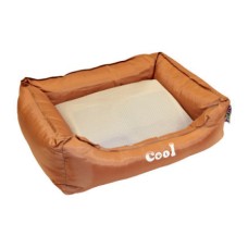 Лежак для животных FOXIE Cooling с охлаждающим ковриком 61х48х18см коричневый