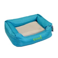 Лежак для животных FOXIE Cooling с охлаждающим ковриком 61х48х18см голубой