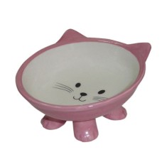 Миска для животных FOXIE Cat on Feet розовая керамическая 12х12х7,5см 110мл