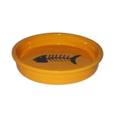 Миска для животных FOXIE Fish оранжевая керамическая 13,5х13,5х2,5см 200мл