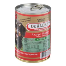 Корм для собак DR. ALDER`S Алдерс Гарант 80%рубленного мяса Рубец, сердце банка