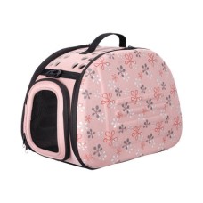 Складная сумка-переноска IBIYAYA для собак и кошек до 6 килограммов бледно-розовая в цветочек
