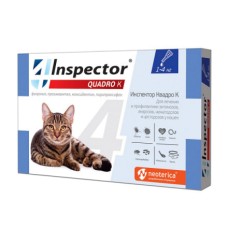Капли для кошек INSPECTOR Quadro от внешних и внутренних паразитов (1-) 1 пипетка
