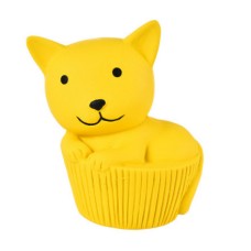 Игрушка для собак FOXIE Котенок с пищалкой 11см латекс желтый