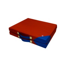 Матрац для собак ZOOEXPRESS Colour Аквастоп 2-х секционный складной красный/синий 120х80