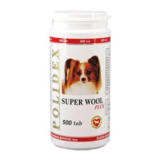 Витамины для собак POLIDEX Супер Вул 500таб
