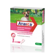 Капли для собак АТАКСА от блох, вшей, власоедов (4-10кг веса) 1,0мл