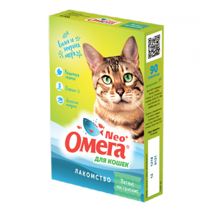 Витаминное лакомство для кошек НПП ФАРМАКС Омега Neo+ «Мятное настроение»