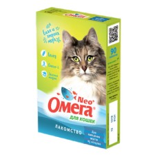 Витаминное лакомство для кошек НПП ФАРМАКС Омега Neo+ Для выведения шерсти из желудка