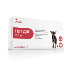 Антигельминтик для собак LIVISTO Топ Дог 250мг на , упаковка 4 таб. в упаковке