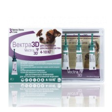 Капли для собак CEVA Вектра 3D 4-10кг инсектоакарицидные 1,6мл, 3 пипетки