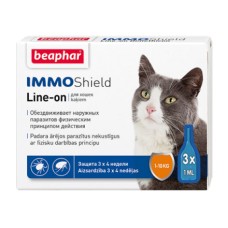 Капли BEAPHAR IMMO Shield для кошек 1-10кг 3 пип. по 1мл